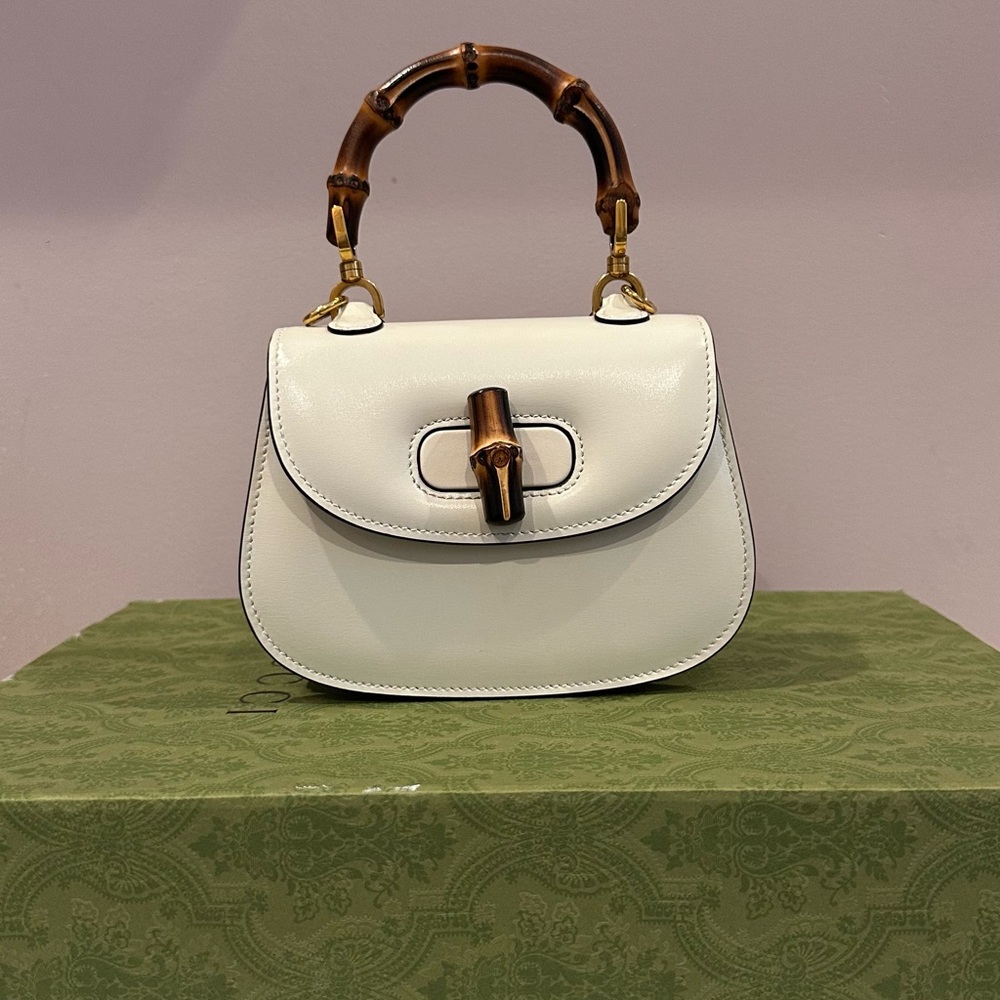 Gucci Bamboo 1947 White Mini Bag with Box NEW!!!